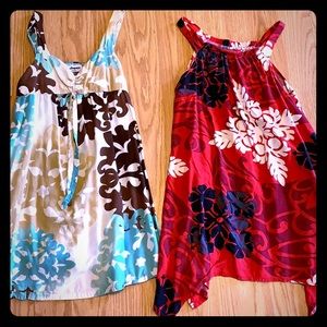 Two Hawaiian Print Girls Dresses